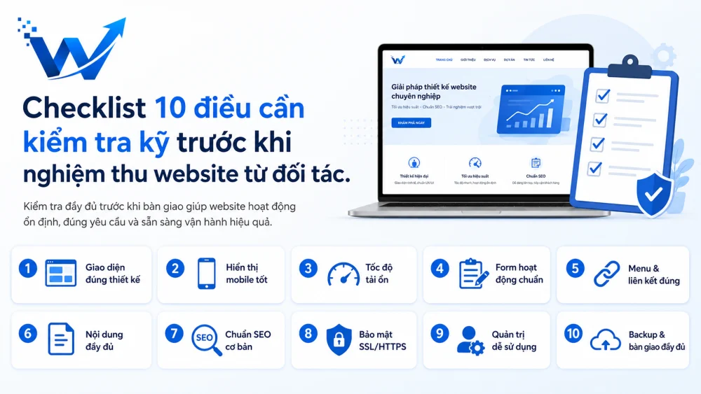 Checklist 10 điều cần kiểm tra kỹ trước khi nghiệm thu website từ đối tác.
