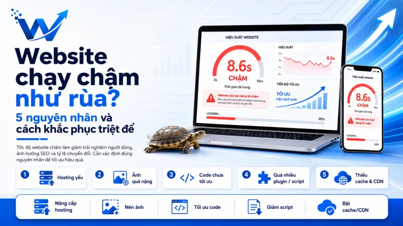 Website chạy chậm như rùa? 5 nguyên nhân và cách khắc phục triệt để.