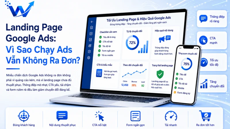 Landing Page Google Ads: Vì Sao Chạy Ads Vẫn Không Ra Đơn?
