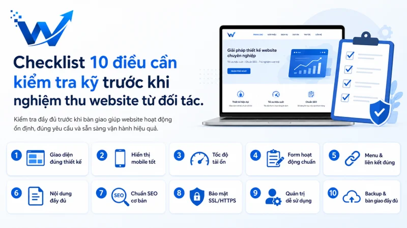 Checklist 10 điều cần kiểm tra kỹ trước khi nghiệm thu website từ đối tác.